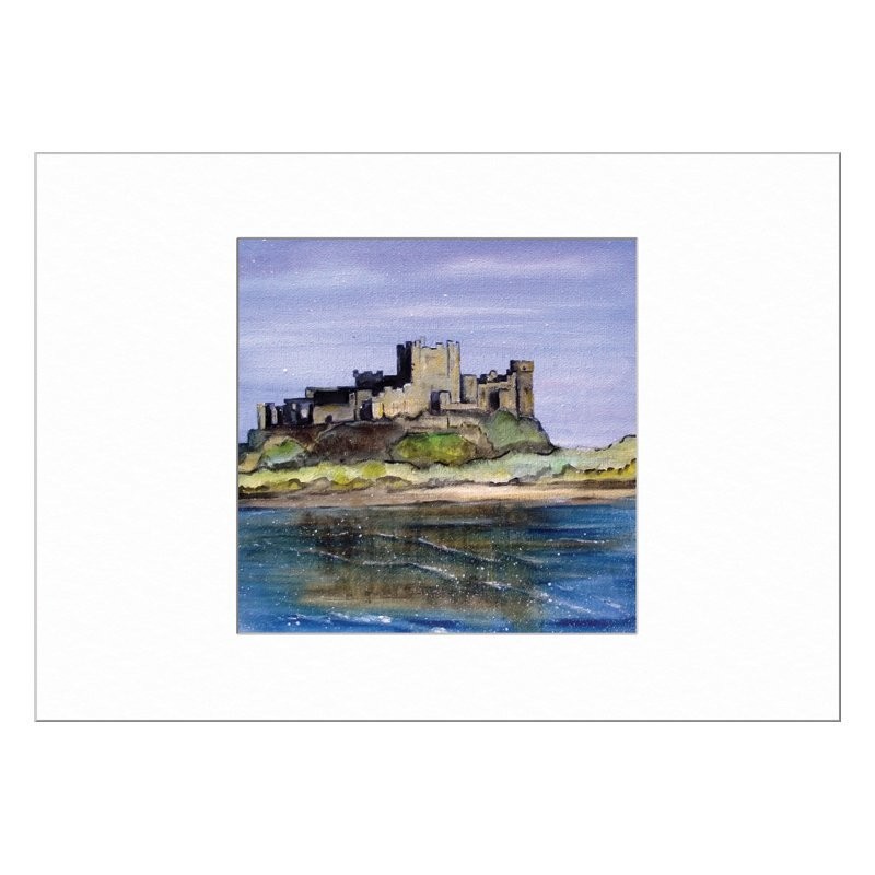 Bamburgh Castle Limited Edition Print with Mount